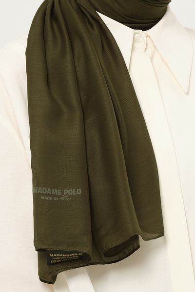 Madame Polo Plain Cheesecloth Shawl Thin Lightweight Summer Shawl Dark Khaki