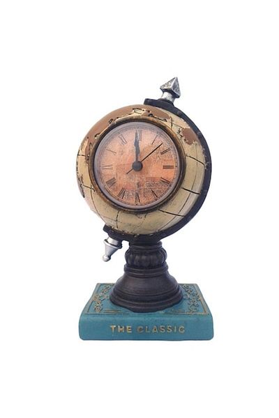 OEM Pusculita din rasina, model glob cu ceas, 13x26cm, multicolor, M2