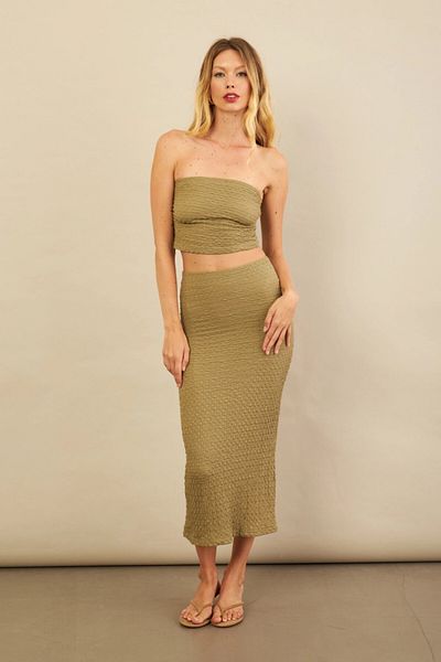 Cool & Sexy Costum de damă kaki fără bretele FLU340