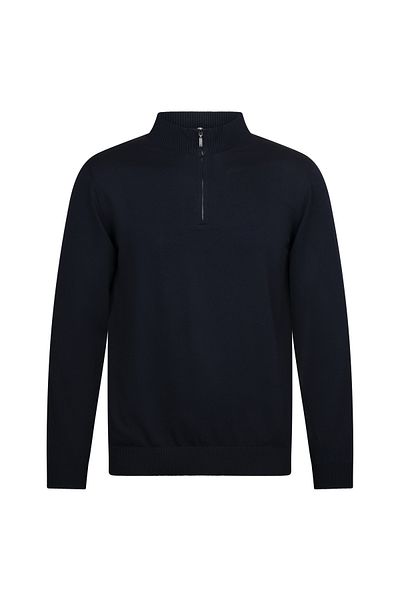 Hatemoğlu Navy Blue Regular Fit Zippered Half Turtleneck Sweater