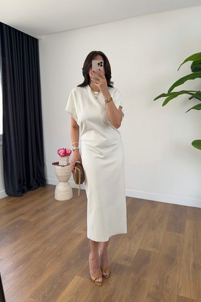 BİRCANÇİL Zr Genissa White t Sleeve Dress