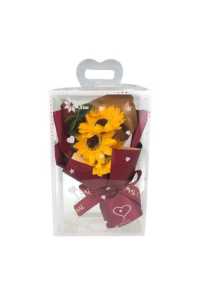 OEM Bouquet of three soap/spume chrysanthemums, packaged in a sealed box, M1, 16X24 cm