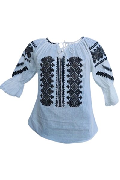 OEM Traditional Woman's Blouse, Cotton, Black, Size M