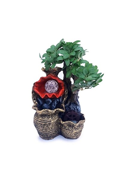 OEM Electric Fountain with Broken Vase Design, Mill, and Artificial Plants, 19x32cm