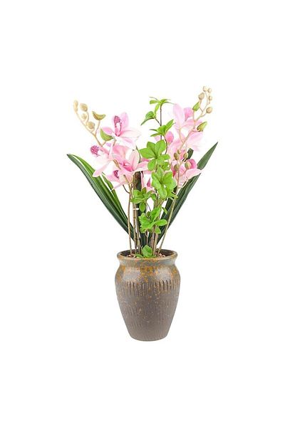 OEM Ceramic Pot with Plastic Flowers, 20x55 cm, Multicolor, M1