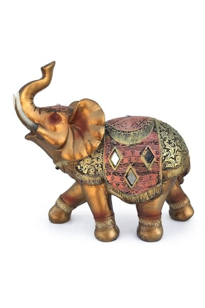 OEM Decoratiune din rasina, Elefant, 27X25cm, Multicolor, M4