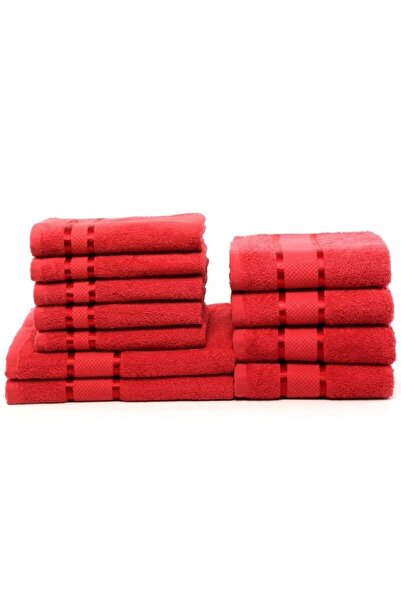 OEM Set 11 bath towels, Cotton, 400g/m², 30x50cm/50x90cm/70x135cm, Red
