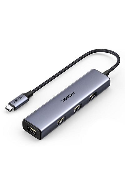 Ugreen Splitter HUB USB-C la 4x USB 3.2 argintiu
