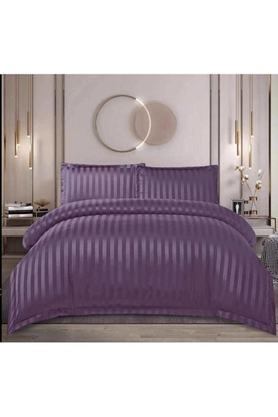 OEM Double Bed Sheet Set, Uni, Damascus, 4 Pieces, 2 Persons, 180X200cm, Purple
