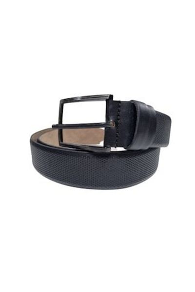 OEM Curea bărbătească, piele ecologică, model cu buline negre, lățime 3,5 cm, lungime 110 cm