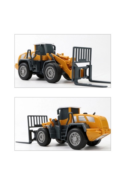 divendi-ro Toy tractor with forklift fork, for children 3 years+, plastic, 16cm, yellow