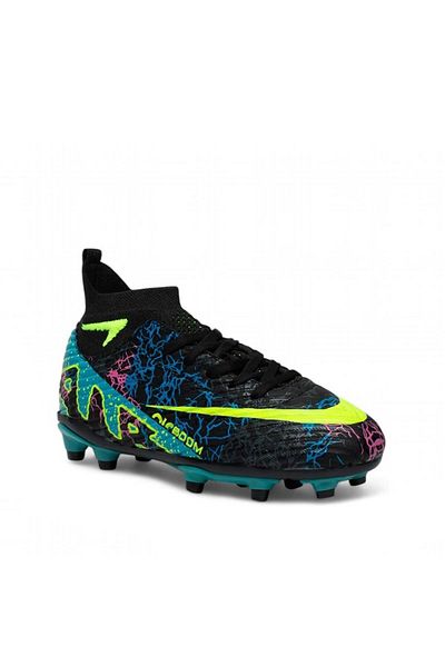 LALİGA 600 Black Turquoise Patterned Football Shoes