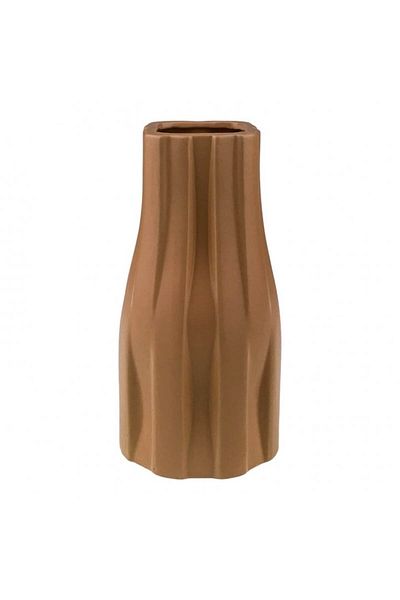 OEM Ceramic Vase with Stripes, 10x20 cm, Brown