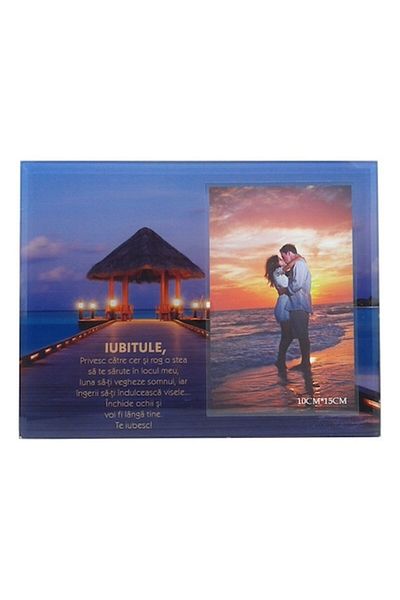 OEM Rama foto din sticla pentru fotografii format 10x15, dedicatie iubit, M3