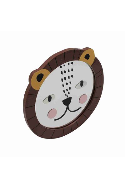 Gift Design Round animal mirror 16x16 cm lion