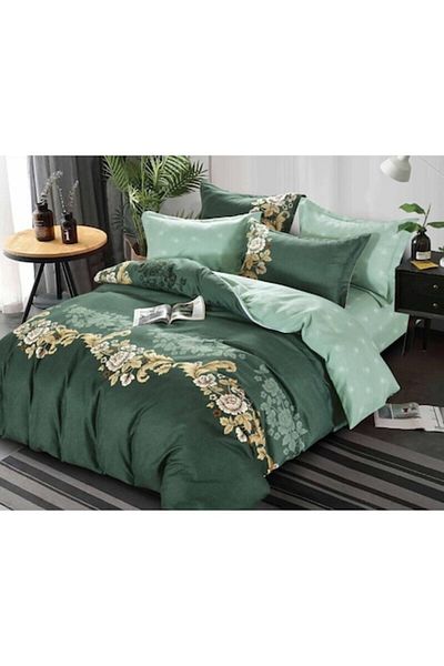 OEM Double Bedding Set, Elegant Print, 2 Persons, 6 Pieces, Finet, 220x230cm, Multicolor
