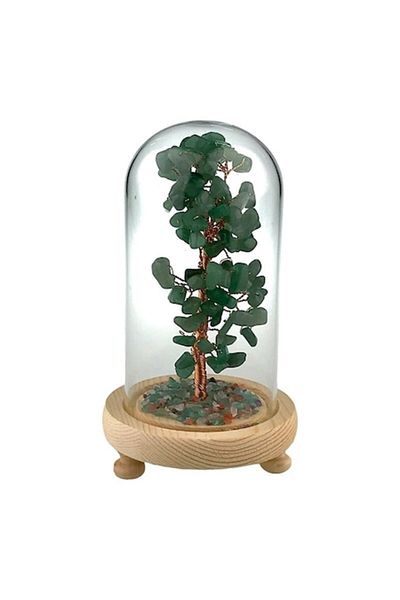 OEM Decoratiune pomisor in cupola, cu pietre de adventurin, 10x18 cm, verde-multicolor