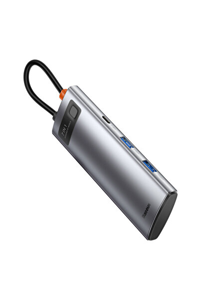 Baseus Hub USB multifuncțional 7-în-1 tip C, HDMI, cititor de carduri TF PD, gri