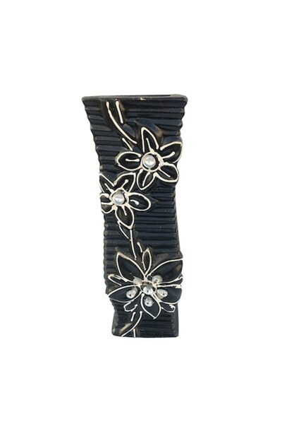 OEM Vază ceramică cu romb și fundă de sfoară, M2, 11X30 cm