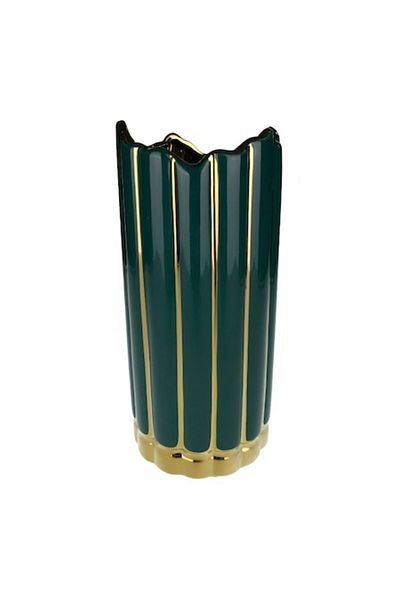 OEM Ceramic Vase with Stripes and Irregular Opening, M2, 13x30 cm