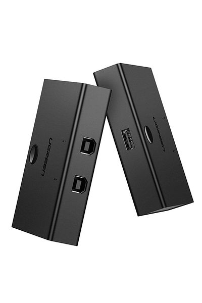 Ugreen Switch adapter przełącznik przejściówka 2x USB-B - USB-A - czarny