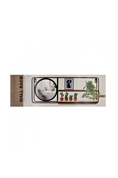 H&S collection Wall shelf with mirror 50x19x10 cm