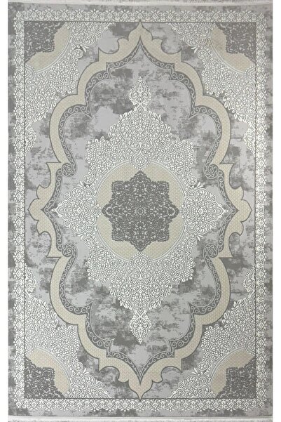 Zigana SARAR RUBY SERİSİ Göbekli Grili Bej Detaylı Modern Desenli Salon&Oturma Yatak Odası Koridor Halısı