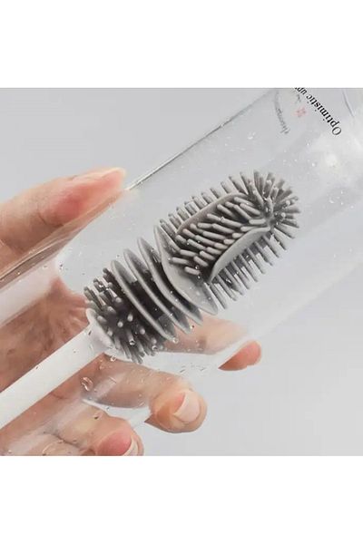 Aptel Perie silicon pentru spalarea paharelor si sticlelor, silicon, gri, 28cm