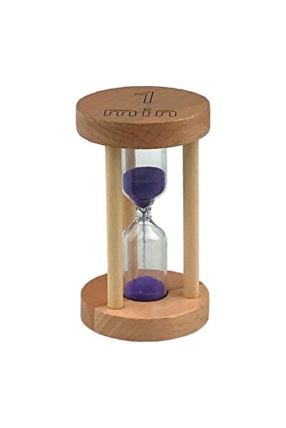 OEM Wooden Hourglass 1 Minute, 5x9 cm, Brown-Purple