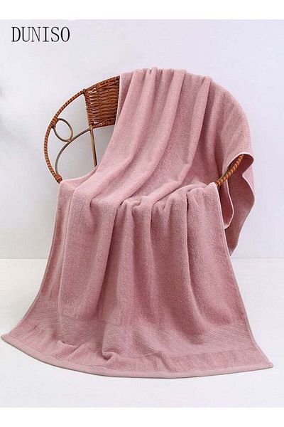 fun zone DUNISO Pure Cotton Bath Towel With Weave Pattern