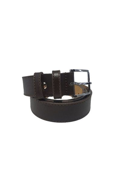 OEM Men's Genuine Leather Belt, Dark Brown, Simple Stitching M3, Width 3.5 cm