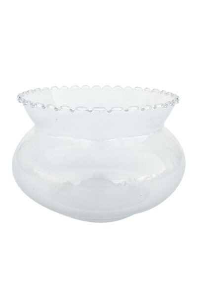 OEM Bol de sticlă cu bază lată și margine ondulată 13 cm