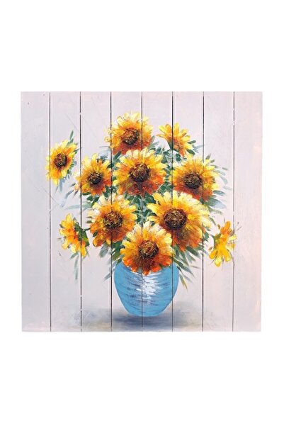 OEM Pictura pe lemn cu floarea soarelui, 80x80cm