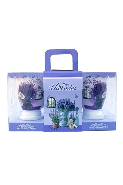 OEM Set de două căni ceramice cu lavandă, 200ml, Model1