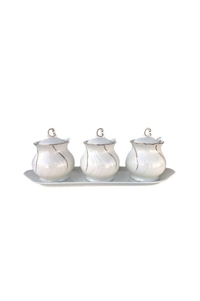 OEM Set oliviera din ceramica, 3 piese, 36x13cm, alb
