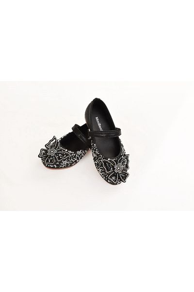 minibonito Girl's Stoned Butterfly Detailed Elsa Figured Ballerina Shoes