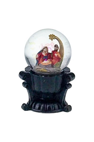 OEM Glass Globe with Nativity Scene on Resin Base - 5x8 cm
