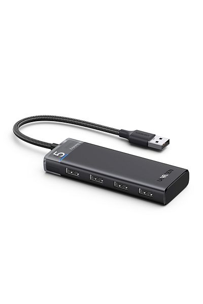 Ugreen HUB adapter rozdzielacz portów 4x USB-A 3.0 i kablem zasilającym USB-A czarny