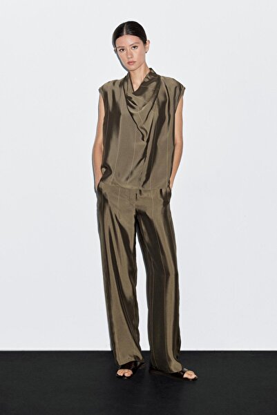 Massimo Dutti Çizgili dökümlü pantolon