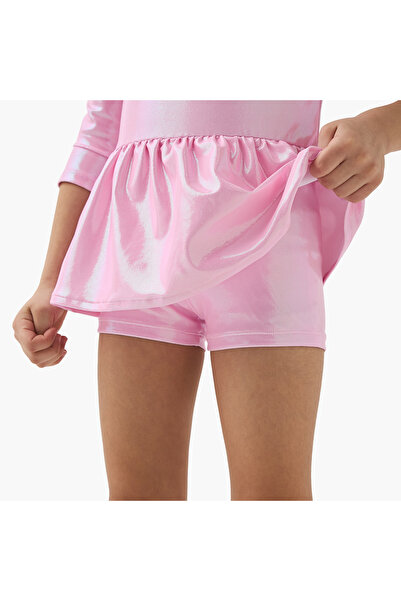 Juniors Heart Sequinned Long Sleeves Swim Top and Shorts Set