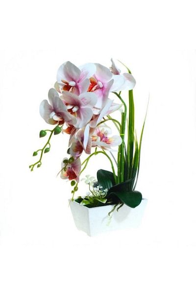 OEM Orhidee artificială în ghiveci, PVC/ceramică, 16x10x37 cm, multicoloră