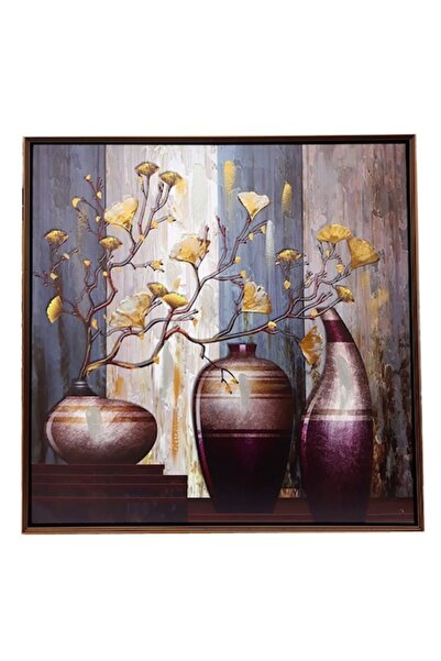 OEM Tablou panza cu frunze aplicate, 62x62cm