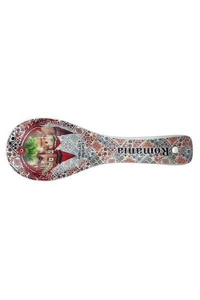 OEM Suport lingura, ceramica, Mesaj Castelu corvinilor, 9x27cm, multicolor