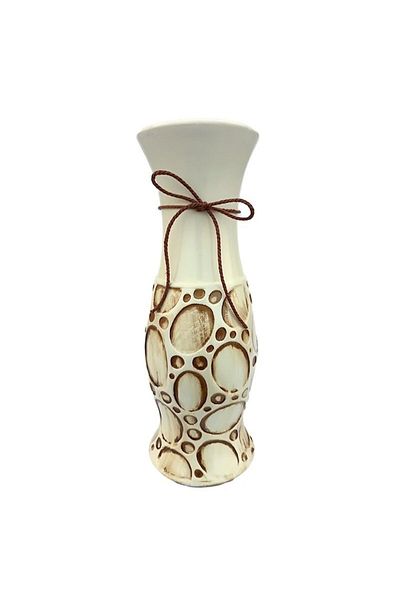 OEM Vază ceramică cu cercuri și șnur, M2, 11x30 cm