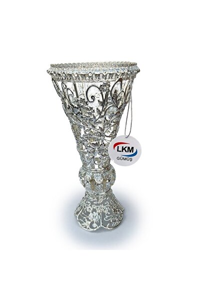 OEM Metal Vase with Floral Ornaments, 13x29 cm