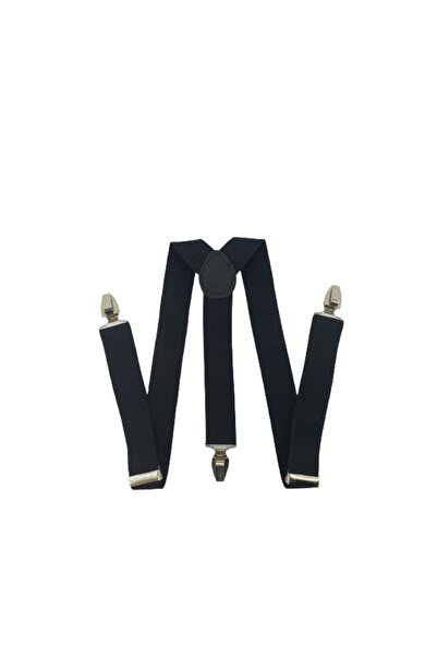 OEM Black suspenders for men with metal clips, 35 mm