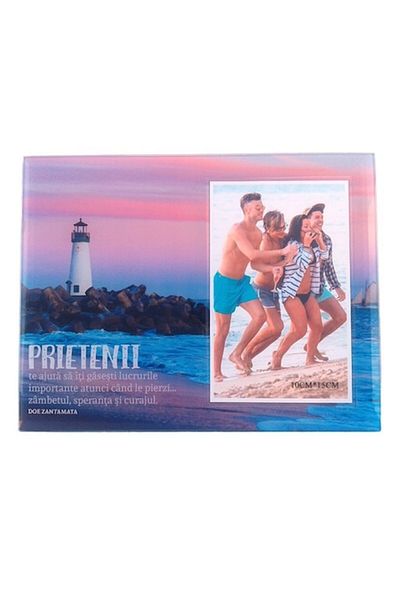 OEM Rama Foto, Sticla, Mesaje despre Prietenie, 10x15cm, Multicolor, M1