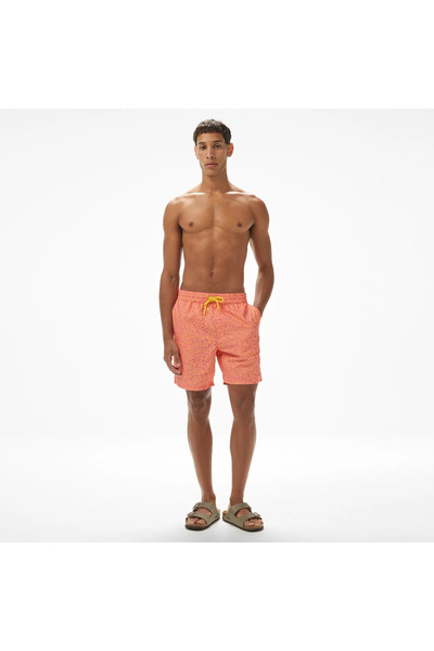 Guess Swimtrunk Medium Distorted 100 Men's Orange Swimwear F5Gt04Wg2D2-P6Er