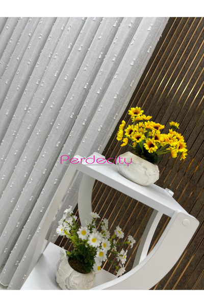 PERDECITY Bohemian Style Pompon Natural Linen Floor Tulle Curtain 1X3 Frequent Pile Ironing Not Ask