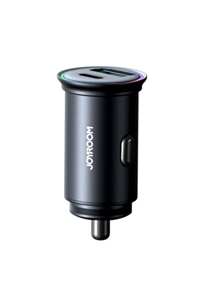 Joyroom Încărcător auto mini 60W USB-A QC3.0 USB-C PD Negru